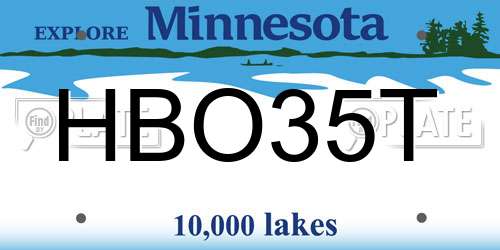 HBO35T Minnesota License Plate