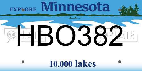 HBO382 Minnesota License Plate