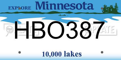 HBO387 Minnesota License Plate