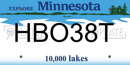 HBO38T Minnesota License Plate