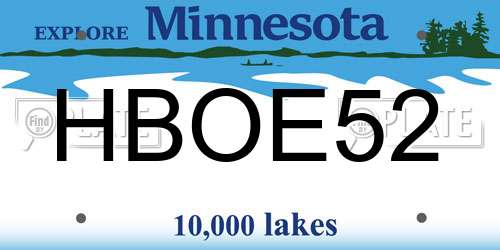 HBOE52 Minnesota License Plate