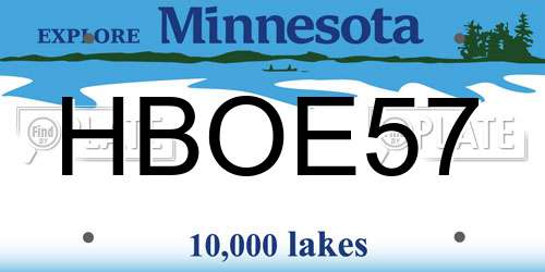 HBOE57 Minnesota License Plate