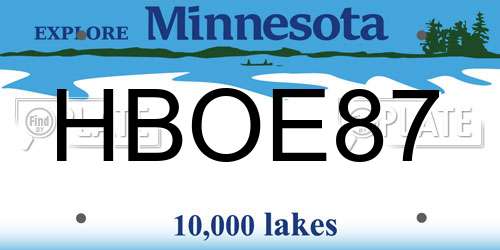 HBOE87 Minnesota License Plate