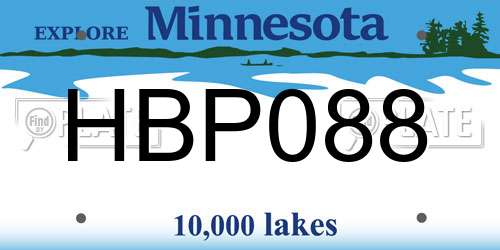 HBP088 Minnesota License Plate
