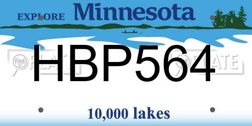 HBP564 Minnesota License Plate