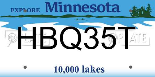 HBQ35T Minnesota License Plate