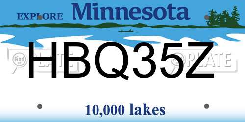 HBQ35Z Minnesota License Plate