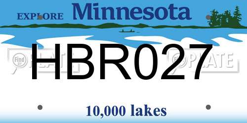 HBR027 Minnesota License Plate