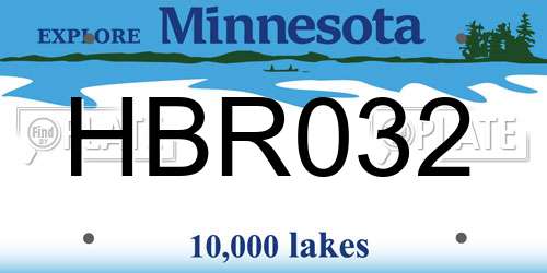 HBR032 Minnesota License Plate