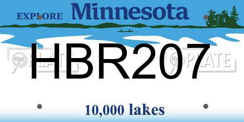 HBR207 Minnesota License Plate