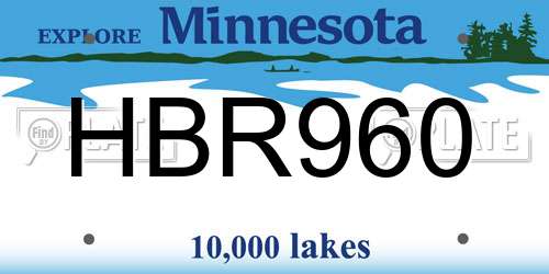 HBR960 Minnesota License Plate