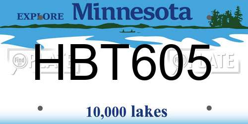 HBT605 Minnesota License Plate