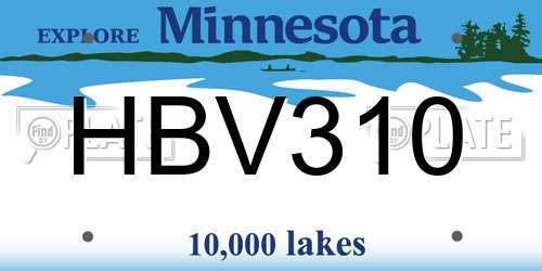 HBV310 Minnesota License Plate