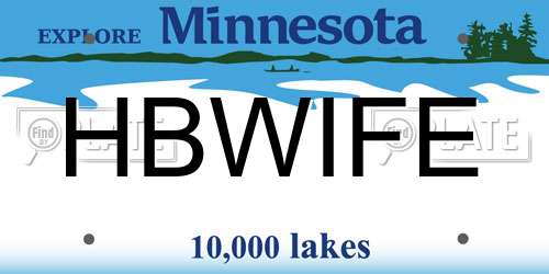 HBWIFE Minnesota License Plate