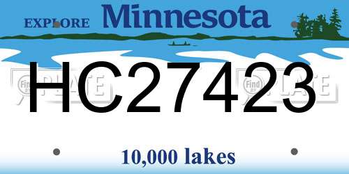 HC27423 Minnesota License Plate