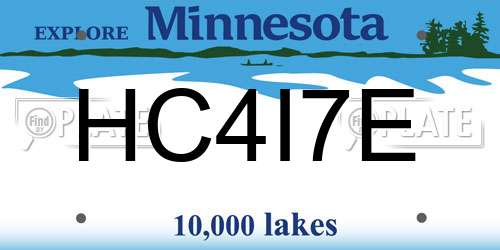 HC4I7E Minnesota License Plate