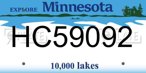 HC59092 Minnesota License Plate