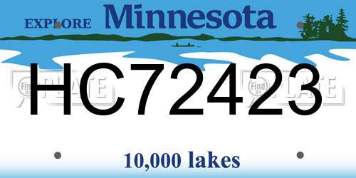 HC72423 Minnesota License Plate