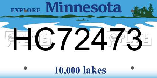 HC72473 Minnesota License Plate