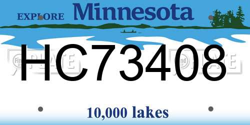 HC73408 Minnesota License Plate