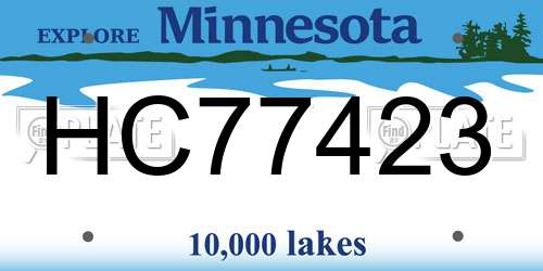 HC77423 Minnesota License Plate
