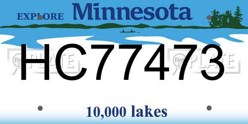 HC77473 Minnesota License Plate
