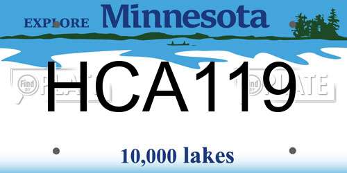 HCA119 Minnesota License Plate
