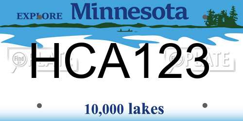 HCA123 Minnesota License Plate