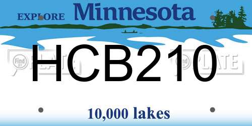 HCB210 Minnesota License Plate