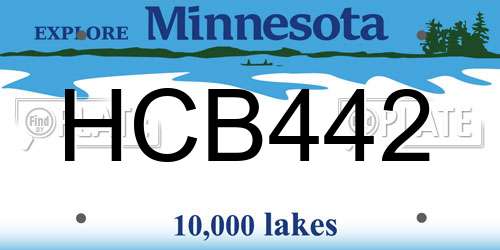 HCB442 Minnesota License Plate