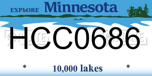 HCC0686 Minnesota License Plate