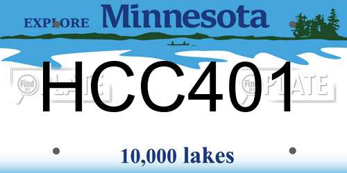HCC401 Minnesota License Plate