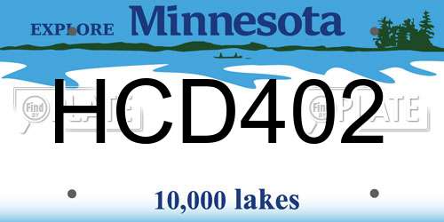 HCD402 Minnesota License Plate
