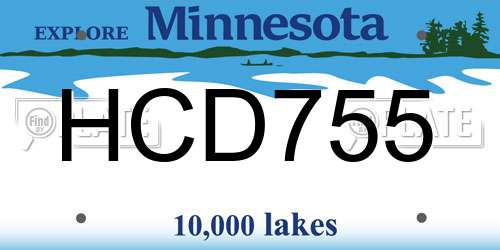 HCD755 Minnesota License Plate