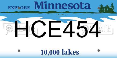 HCE454 Minnesota License Plate
