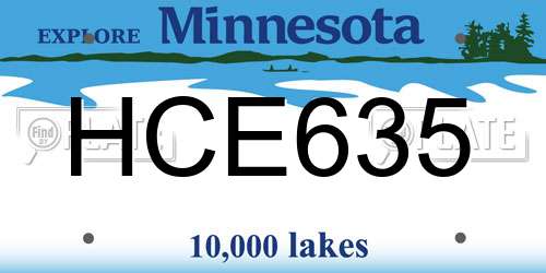 HCE635 Minnesota License Plate