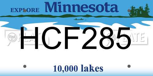 HCF285 Minnesota License Plate