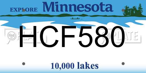 HCF580 Minnesota License Plate