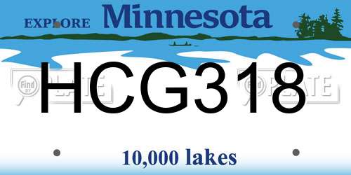 HCG318 Minnesota License Plate