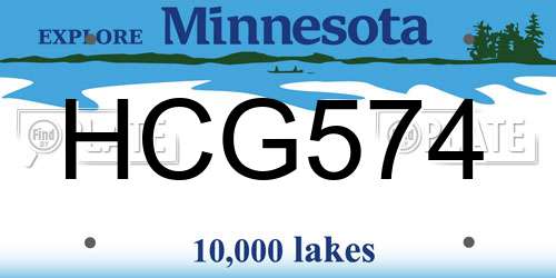HCG574 Minnesota License Plate