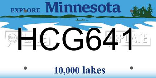 HCG641 Minnesota License Plate