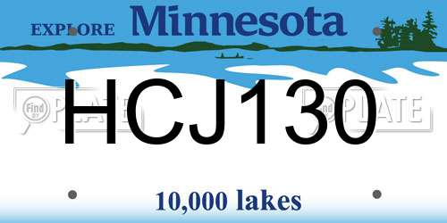 HCJ130 Minnesota License Plate