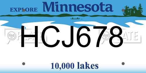 HCJ678 Minnesota License Plate