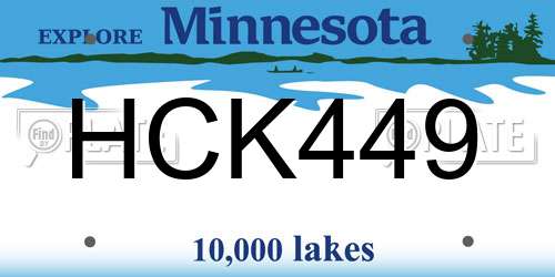 HCK449 Minnesota License Plate