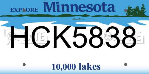 HCK5838 Minnesota License Plate