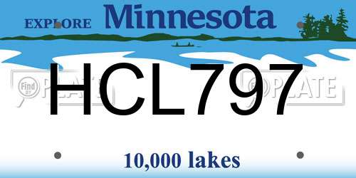 HCL797 Minnesota License Plate