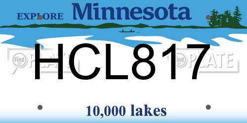 HCL817 Minnesota License Plate