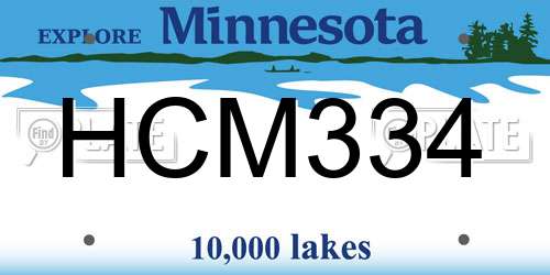 HCM334 Minnesota License Plate
