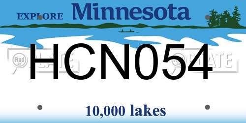 HCN054 Minnesota License Plate