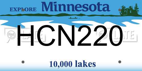HCN220 Minnesota License Plate